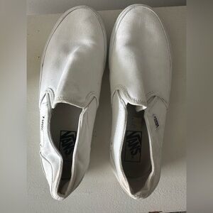 Women’s Vans Slip-on White Canvas Shoes Size 10